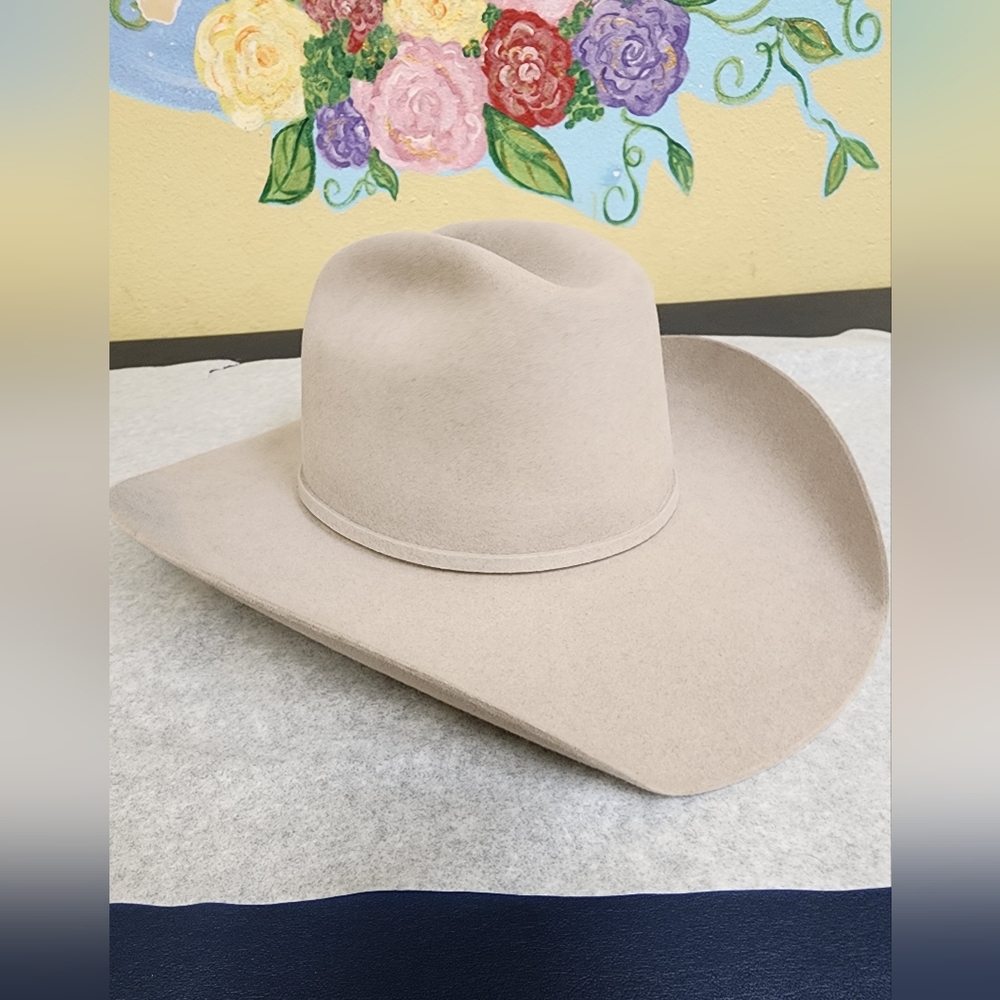 Men's Classic Wide-Brim Felt Cowboy Hat - Taupe - Picture 2 of 6